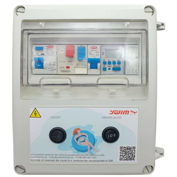 Electrical panel for swimming pool with motor contactor with transformer 50W - 4