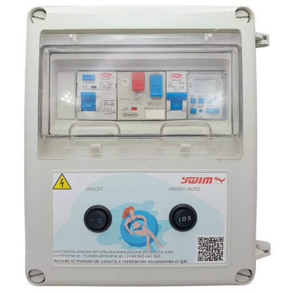  Cuadro Eléctrico Básico para Piscina con Transformador 60W 12V DC Swimhome Cuadro Eléctrico con Fuente de Alimentación