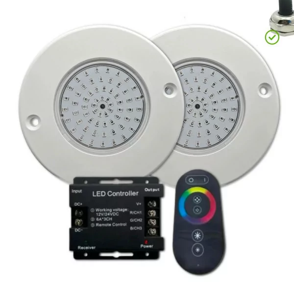  Foco LED para Piscina Ø12CM RGB 4 Hilos 6W + Mando Swimhome Focos más controlador