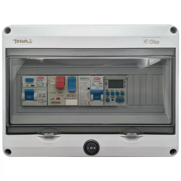 Electrical panel for swimming pool without lights, suitable for chlorinator