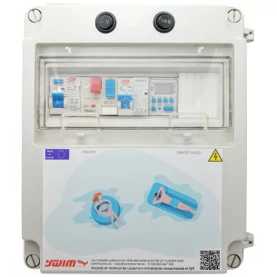 Tableau électrique 2 prises avec différentiel et disjoncteur Swimhome