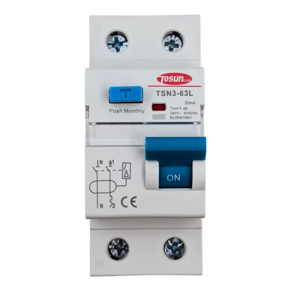 Circuit breaker with Differential Type A Curve C 6kA