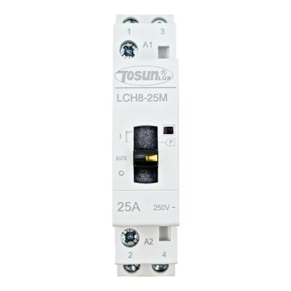 Contactor modular com seletor homem-auto-desligar NO 2P 230V AC