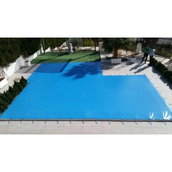 Cubierta-Cobertor-Lona de Invierno- de 6,30 x 4,30 m para piscina de 6 x 4  m de color Marrón
