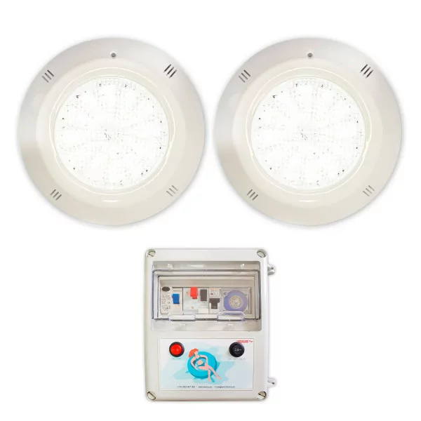 Pack 2 Spotlights Gama Basic LED White 18W 12V AC/DC for swimming pool with Electric Panel - 3