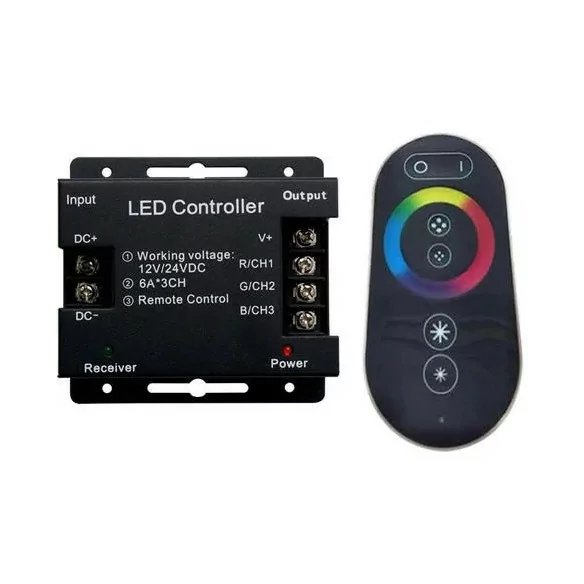  Foco LED RGB 4 Hilos Acero Inoxidable 28CM ø 35W + Transformador + Mando Swimhome Focos más controlador y transformador